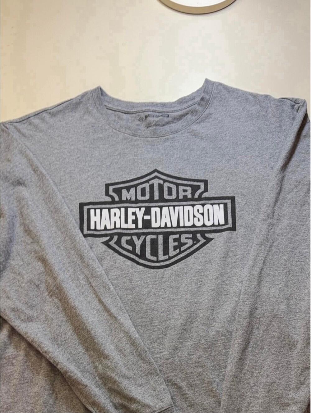 Harley-Davidson XL Gray Long Sleeve T-Shirt with Logo